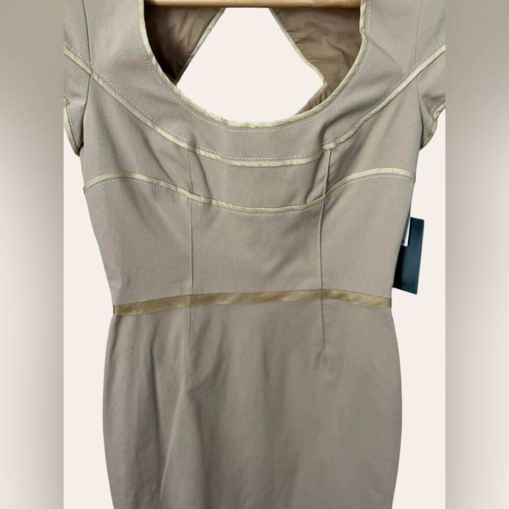 Zac Posen Khaki Eclipse Sheath Cocktail Dress Size 6 - Picture 11 of 16